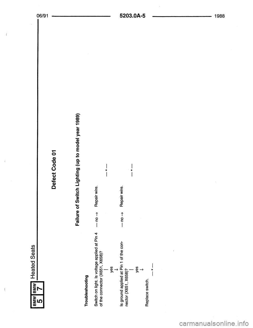 BMW 7 SERIES 1988 E32 Electrical Troubleshooting Manual 
