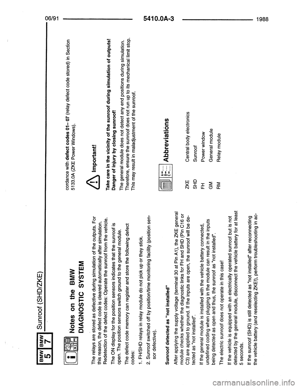 BMW 7 SERIES 1988 E32 Electrical Troubleshooting Manual 