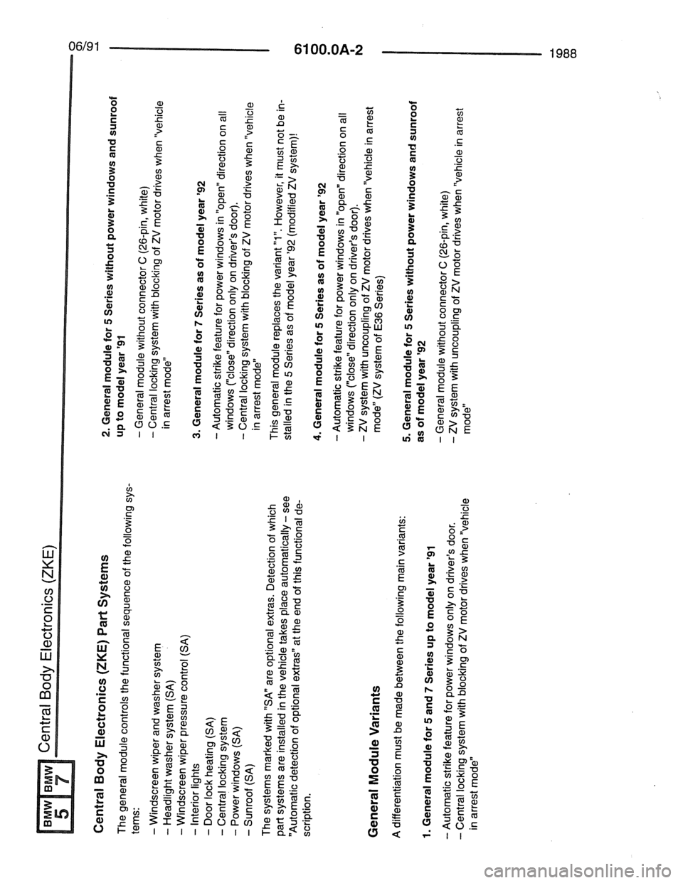 BMW 7 SERIES 1988 E32 Electrical Troubleshooting Manual 