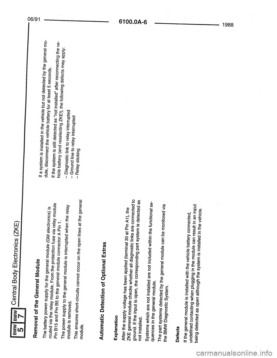 BMW 7 SERIES 1988 E32 Electrical Troubleshooting Manual 