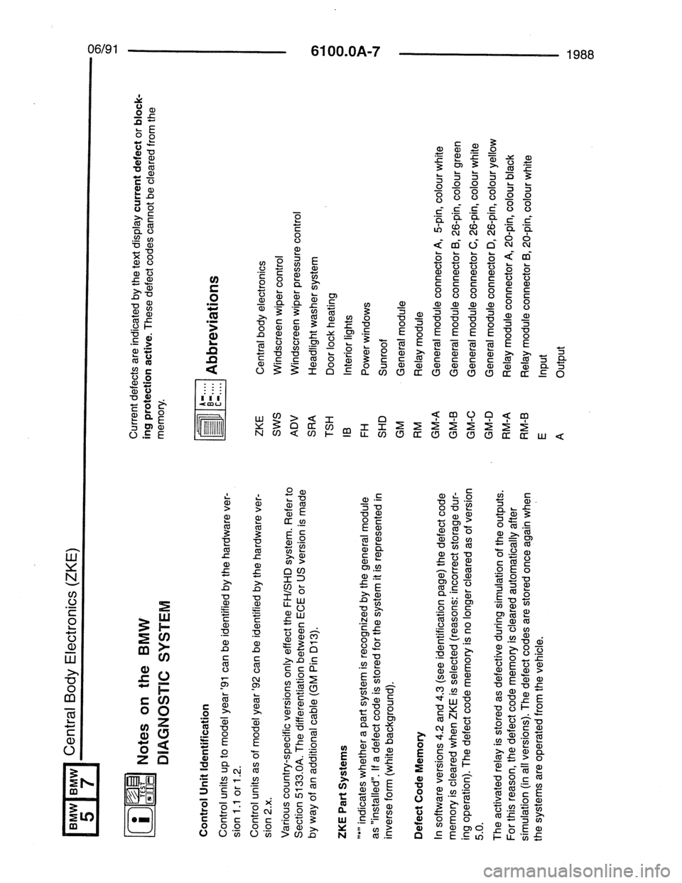 BMW 7 SERIES 1988 E32 Electrical Troubleshooting Manual 