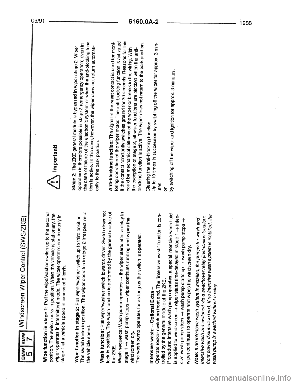 BMW 7 SERIES 1988 E32 Electrical Troubleshooting Manual 