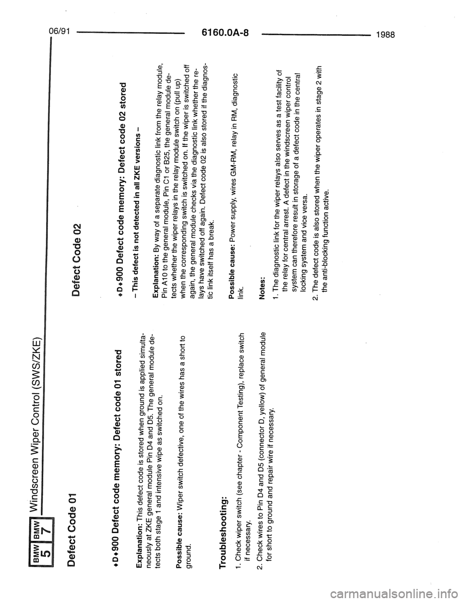 BMW 7 SERIES 1988 E32 Electrical Troubleshooting Manual 