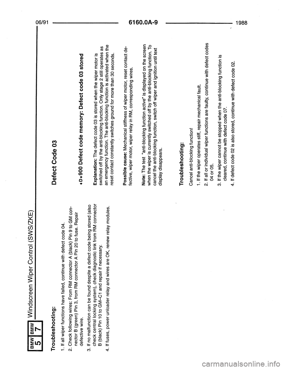 BMW 7 SERIES 1988 E32 Electrical Troubleshooting Manual 