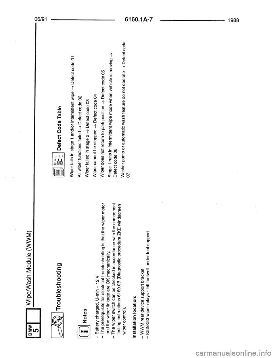 BMW 7 SERIES 1988 E32 Electrical Troubleshooting Manual 