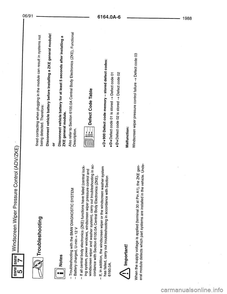 BMW 7 SERIES 1988 E32 Electrical Troubleshooting Manual 