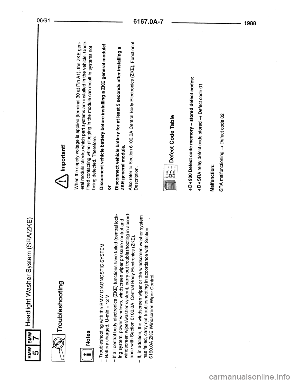BMW 7 SERIES 1988 E32 Electrical Troubleshooting Manual 
