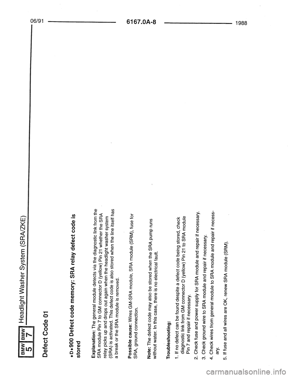 BMW 7 SERIES 1988 E32 Electrical Troubleshooting Manual 