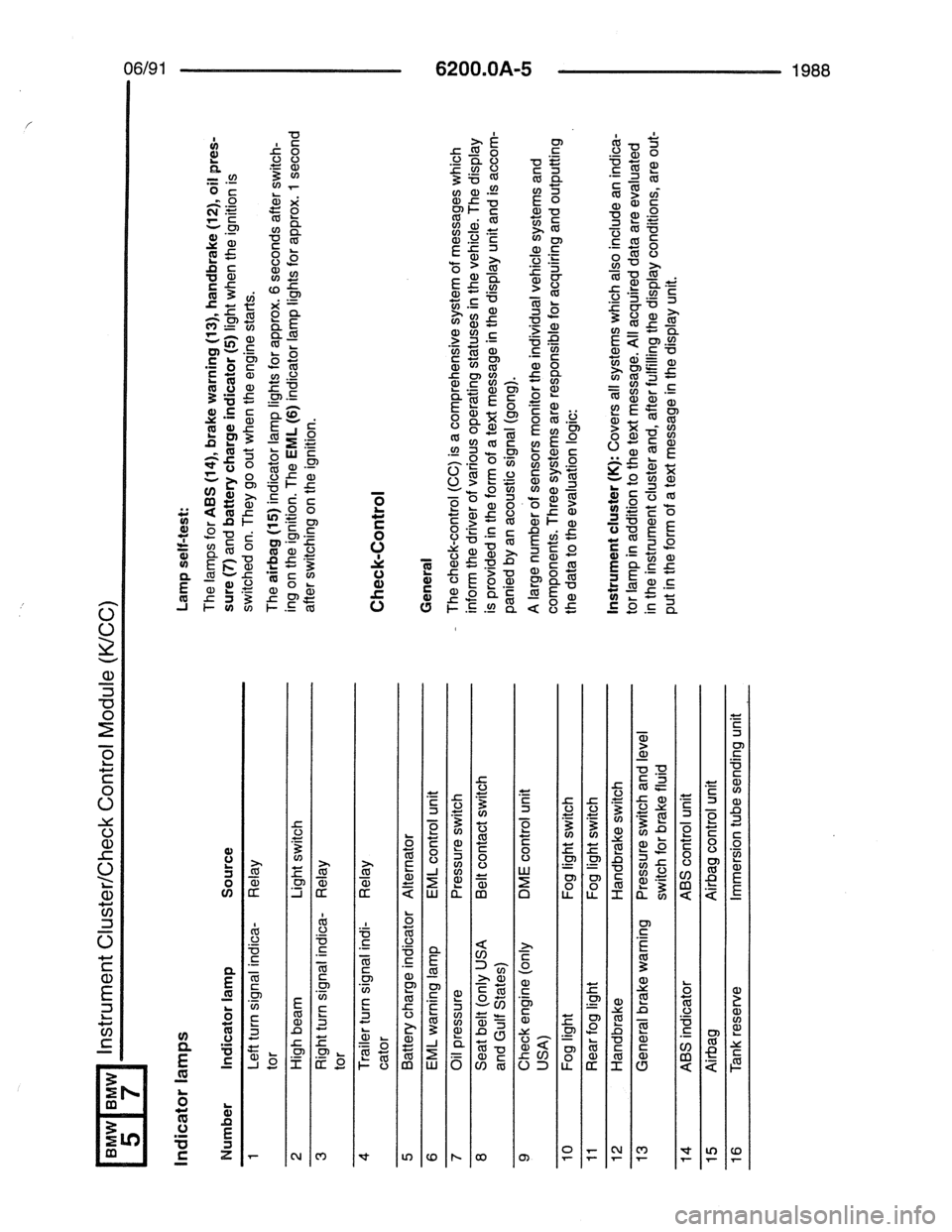 BMW 7 SERIES 1988 E32 Electrical Troubleshooting Manual 