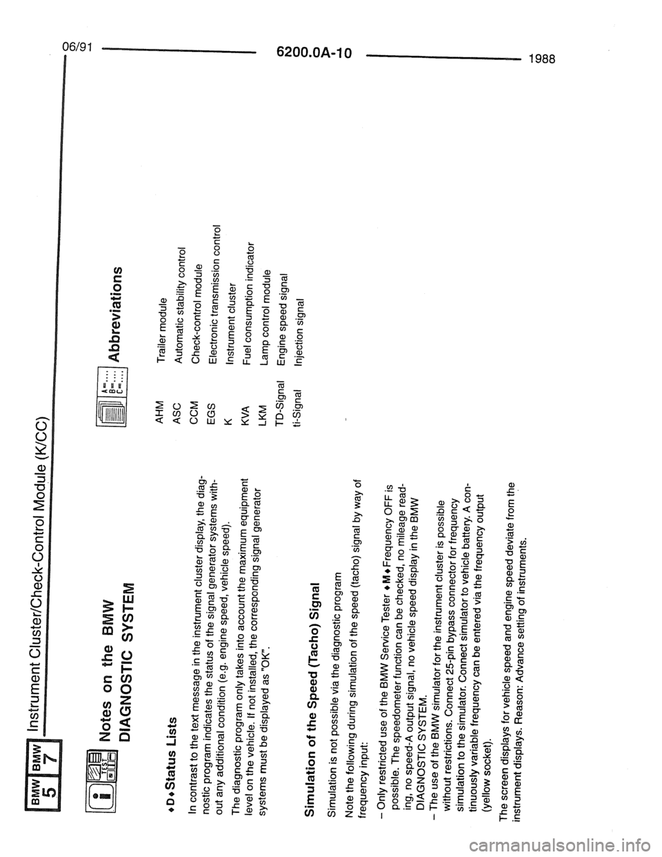 BMW 7 SERIES 1988 E32 Electrical Troubleshooting Manual 