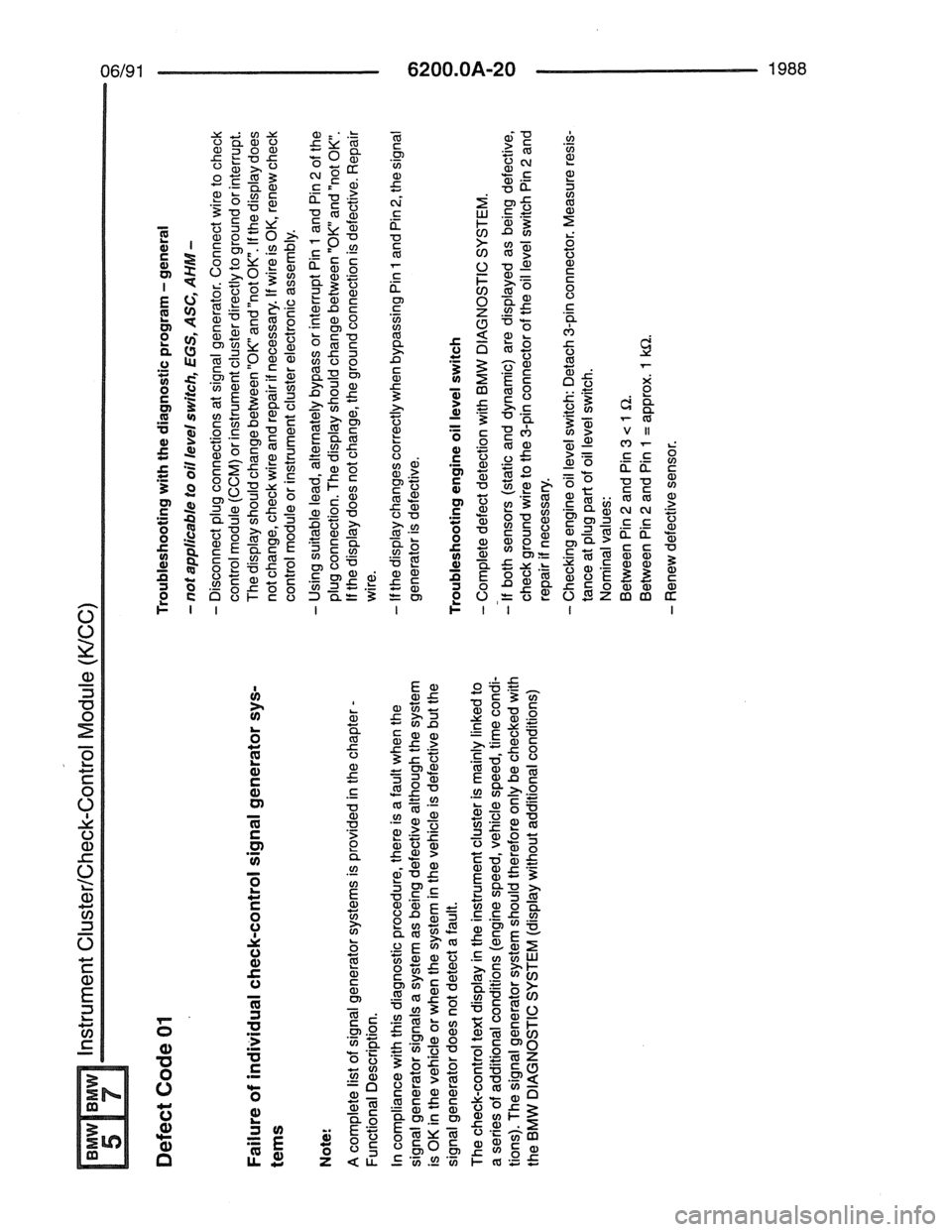 BMW 7 SERIES 1988 E32 Electrical Troubleshooting Manual 