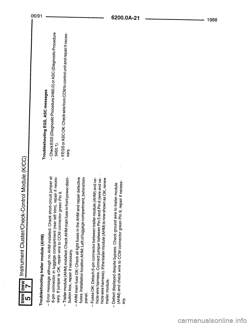 BMW 7 SERIES 1988 E32 Electrical Troubleshooting Manual 