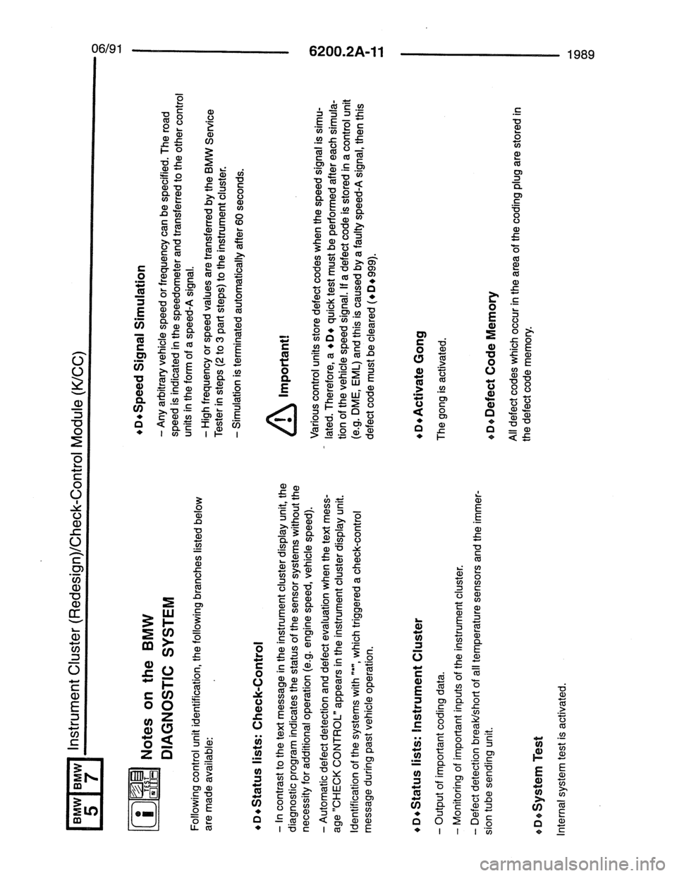 BMW 7 SERIES 1988 E32 Electrical Troubleshooting Manual 