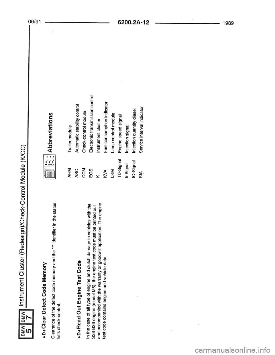 BMW 7 SERIES 1988 E32 Electrical Troubleshooting Manual 