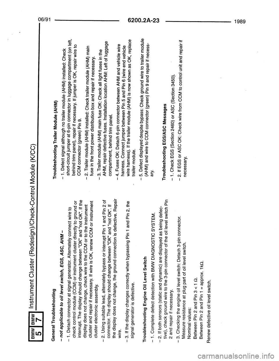BMW 7 SERIES 1988 E32 Electrical Troubleshooting Manual 