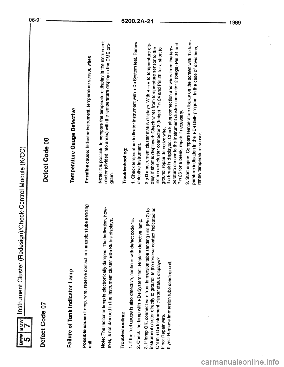 BMW 7 SERIES 1988 E32 Electrical Troubleshooting Manual 