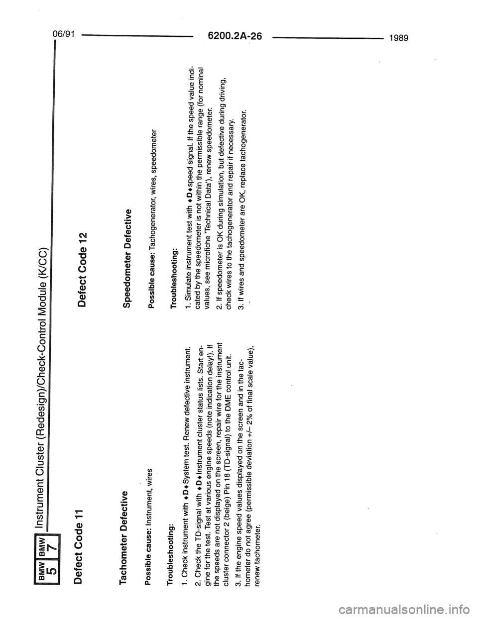 BMW 7 SERIES 1988 E32 Electrical Troubleshooting Manual 
