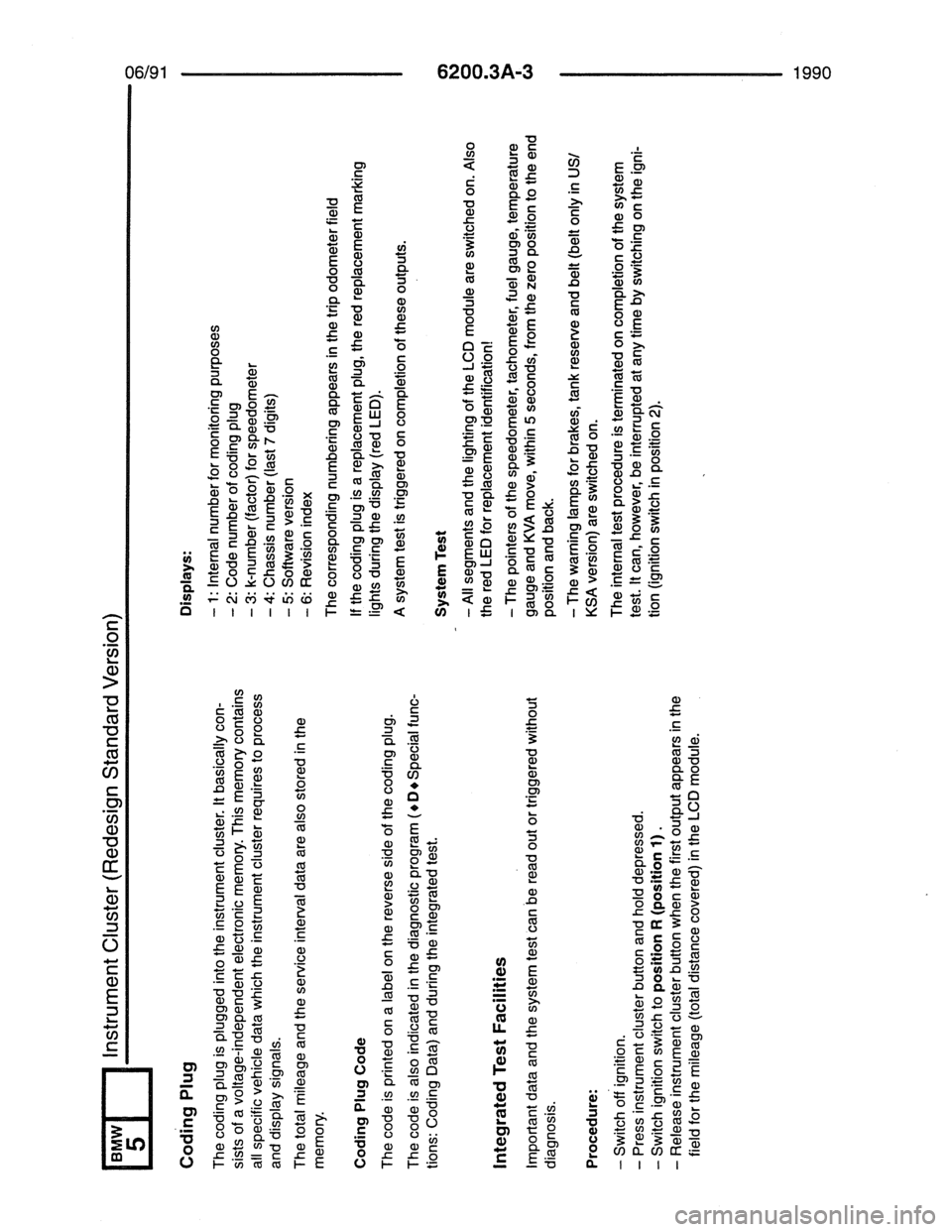 BMW 7 SERIES 1988 E32 Electrical Troubleshooting Manual 