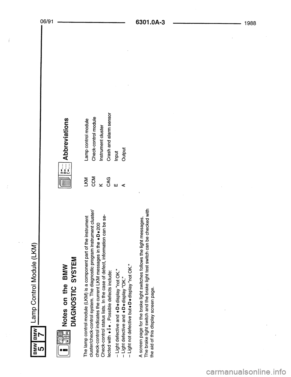 BMW 7 SERIES 1988 E32 Electrical Troubleshooting Manual 