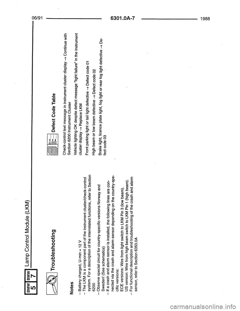 BMW 7 SERIES 1988 E32 Electrical Troubleshooting Manual 