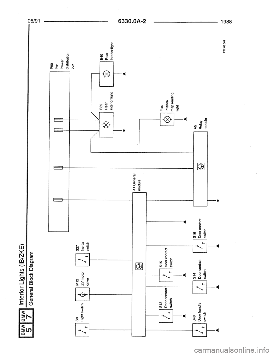 BMW 7 SERIES 1988 E32 Electrical Troubleshooting Manual 