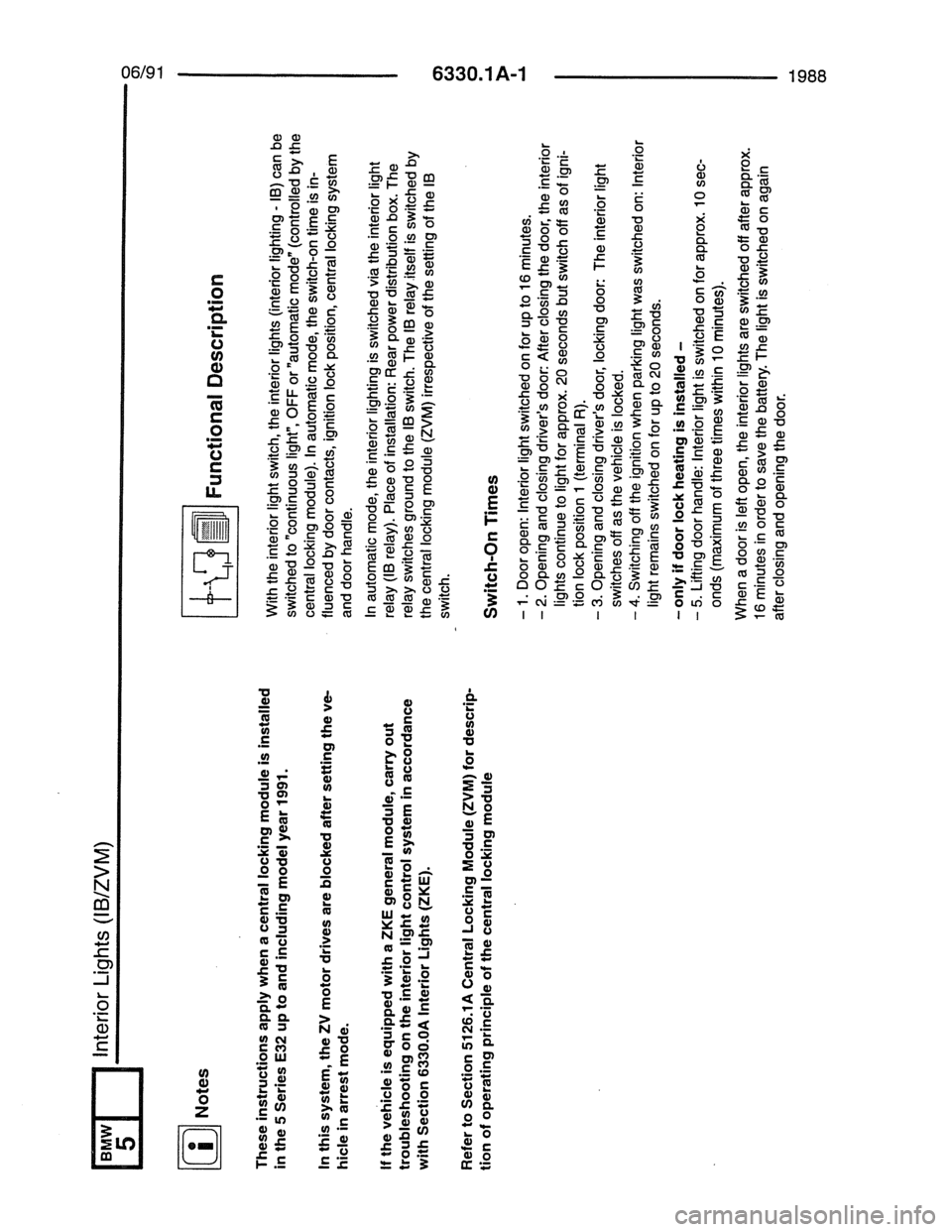 BMW 7 SERIES 1988 E32 Electrical Troubleshooting Manual 