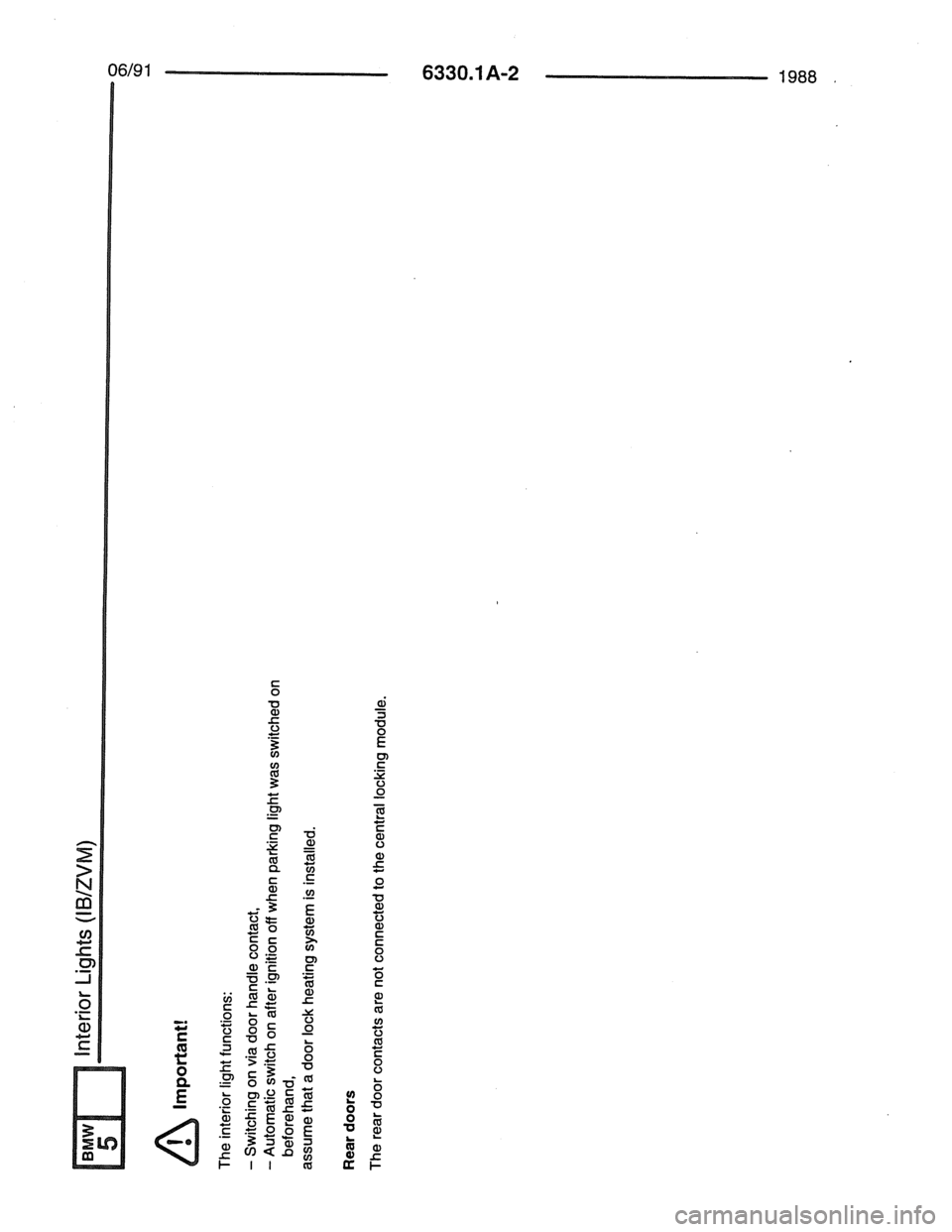 BMW 7 SERIES 1988 E32 Electrical Troubleshooting Manual 