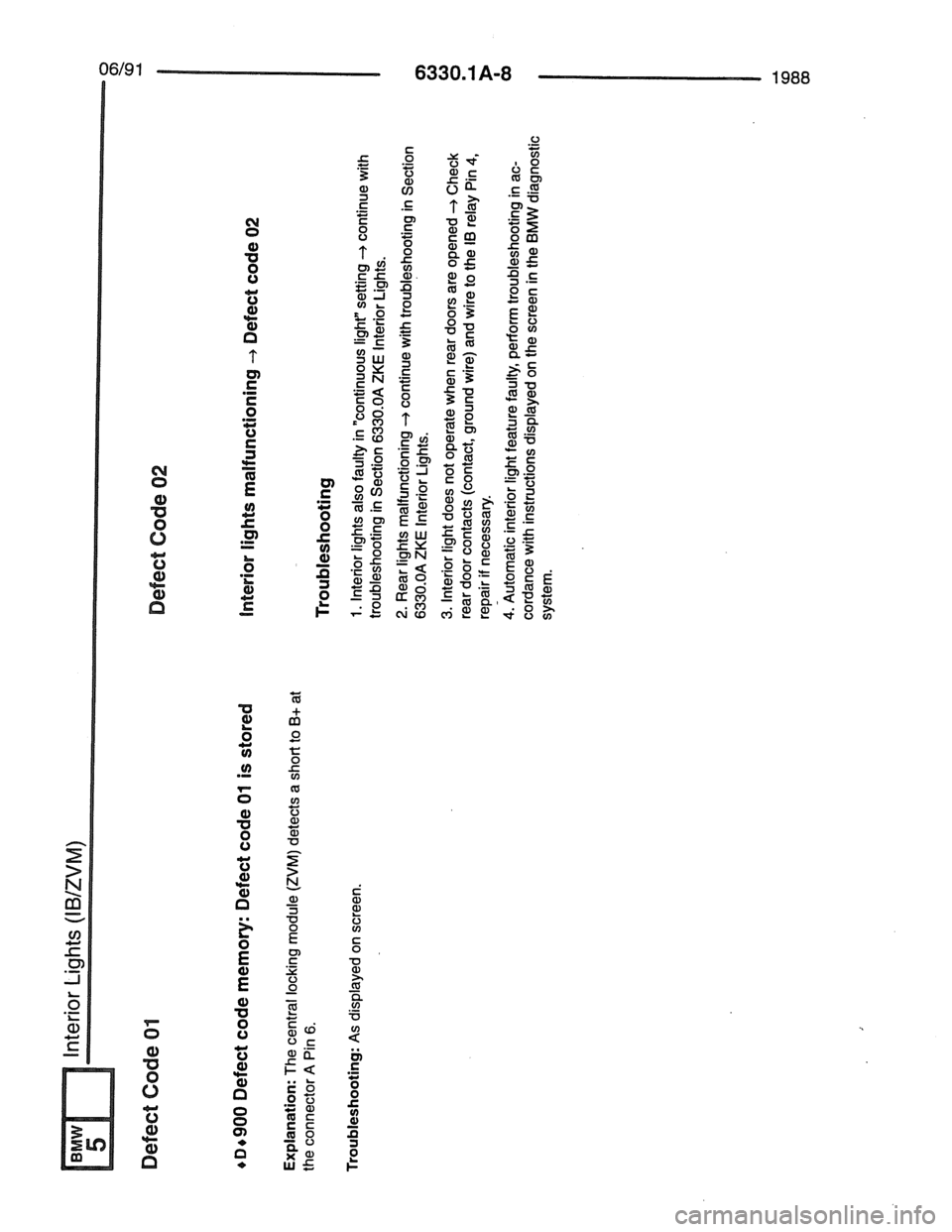 BMW 7 SERIES 1988 E32 Electrical Troubleshooting Manual 