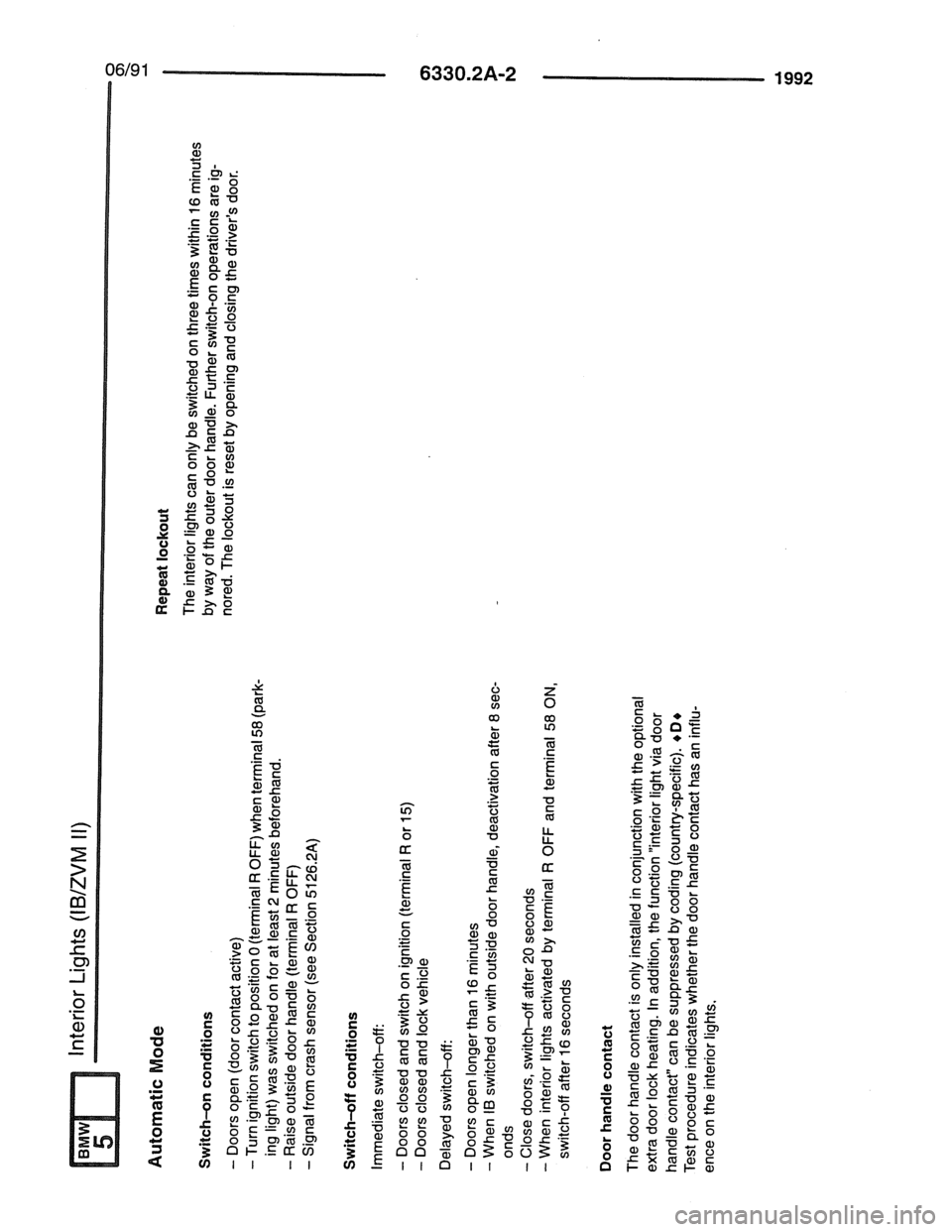 BMW 7 SERIES 1988 E32 Electrical Troubleshooting Manual 