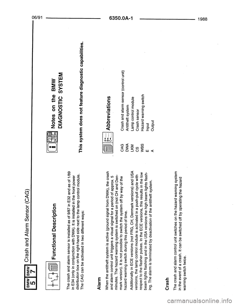 BMW 7 SERIES 1988 E32 Electrical Troubleshooting Manual 
