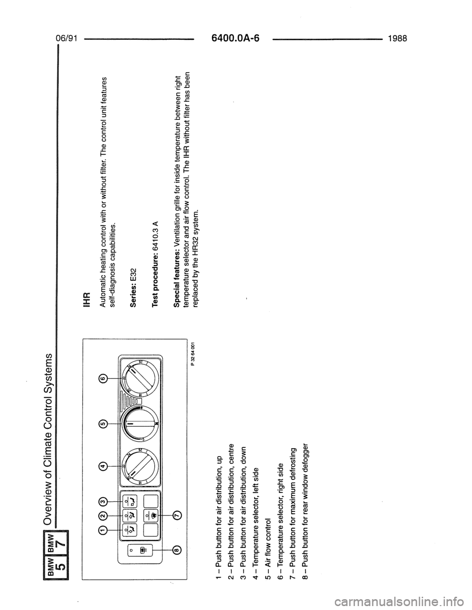 BMW 7 SERIES 1988 E32 Electrical Troubleshooting Manual 
