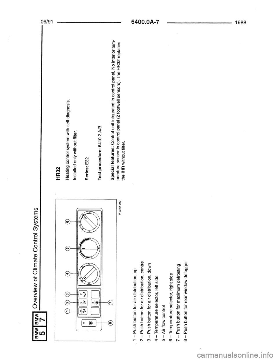 BMW 7 SERIES 1988 E32 Electrical Troubleshooting Manual 