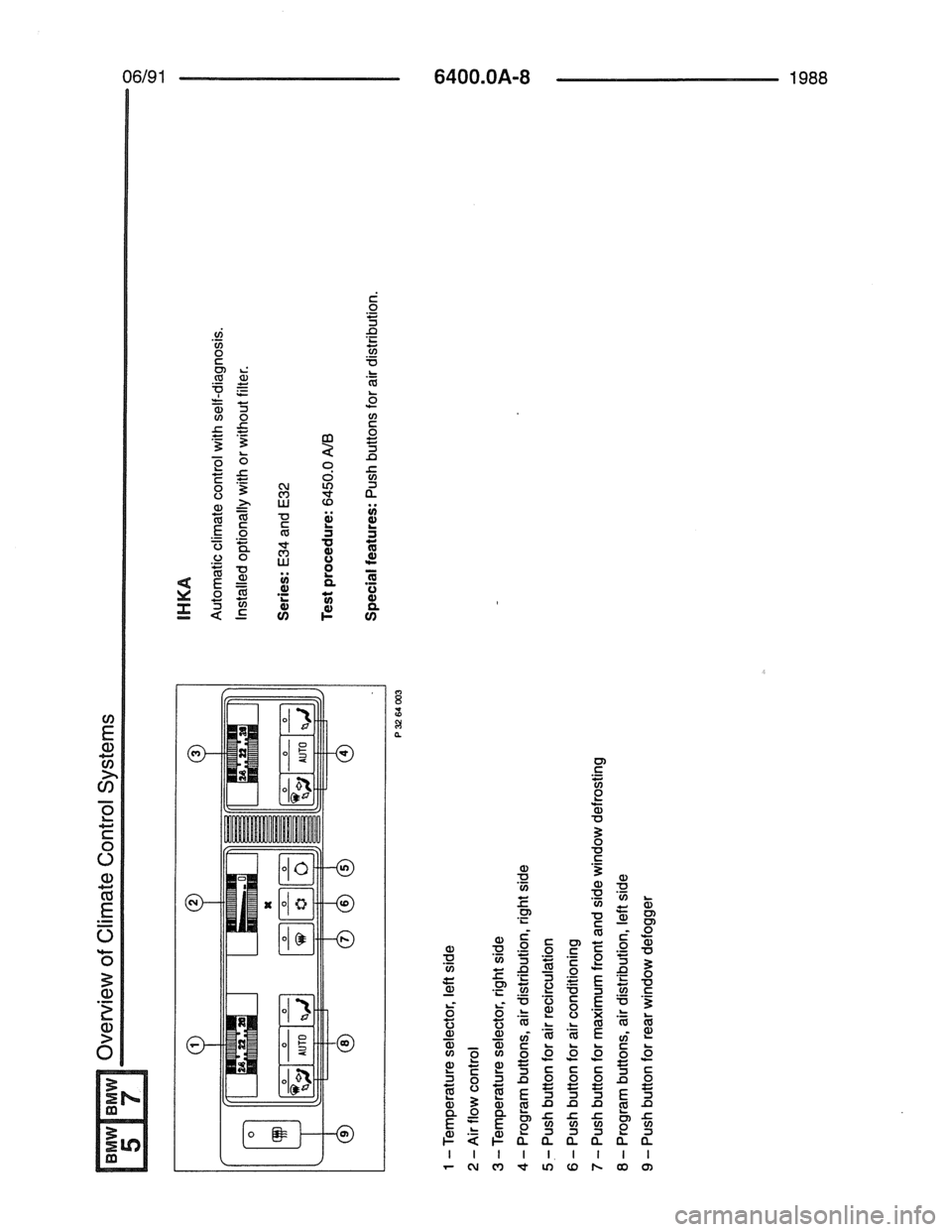 BMW 7 SERIES 1988 E32 Electrical Troubleshooting Manual 