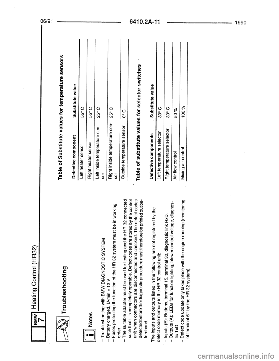 BMW 7 SERIES 1988 E32 Electrical Troubleshooting Manual 