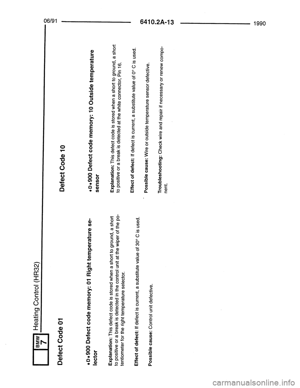 BMW 7 SERIES 1988 E32 Electrical Troubleshooting Manual 
