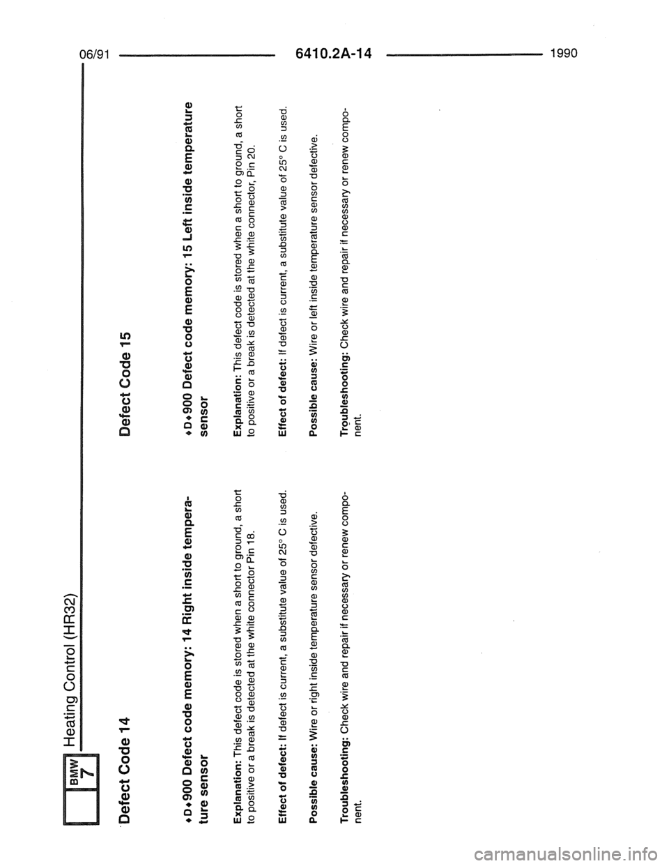BMW 7 SERIES 1988 E32 Electrical Troubleshooting Manual 