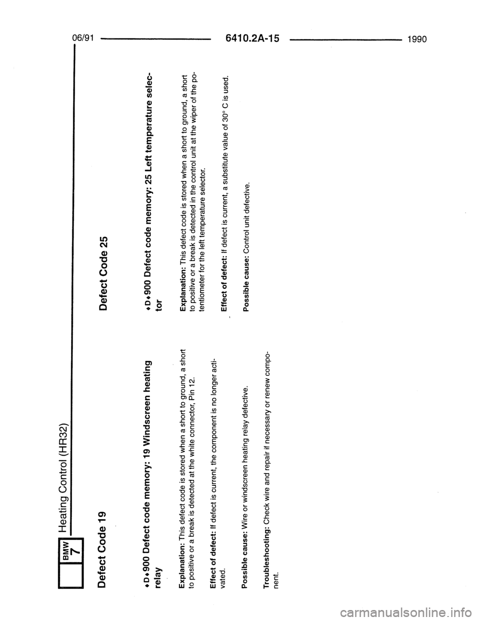 BMW 7 SERIES 1988 E32 Electrical Troubleshooting Manual 