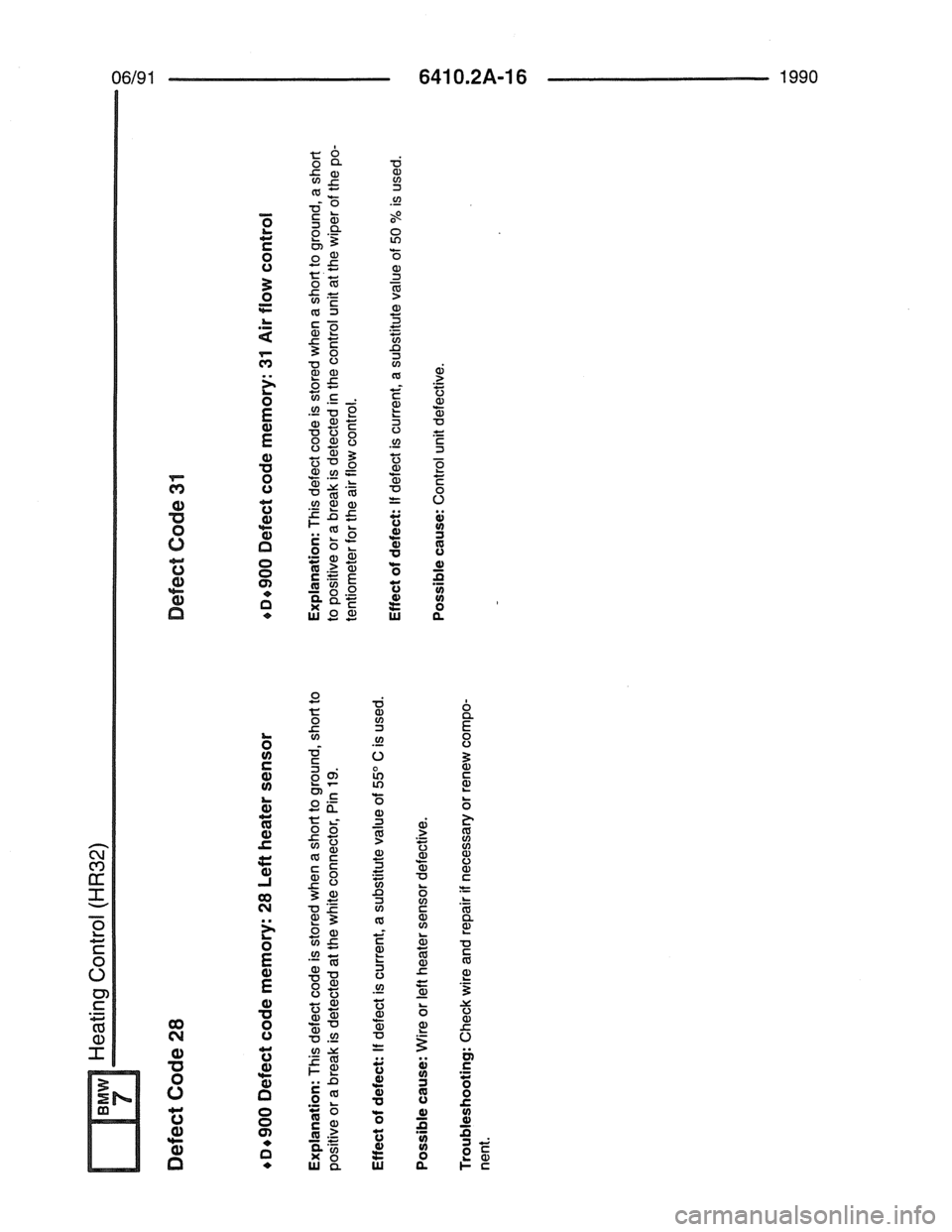 BMW 7 SERIES 1988 E32 Electrical Troubleshooting Manual 