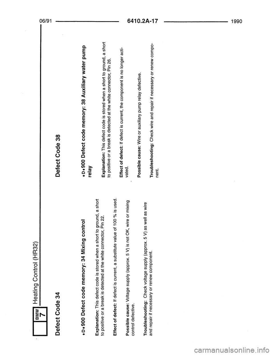 BMW 7 SERIES 1988 E32 Electrical Troubleshooting Manual 