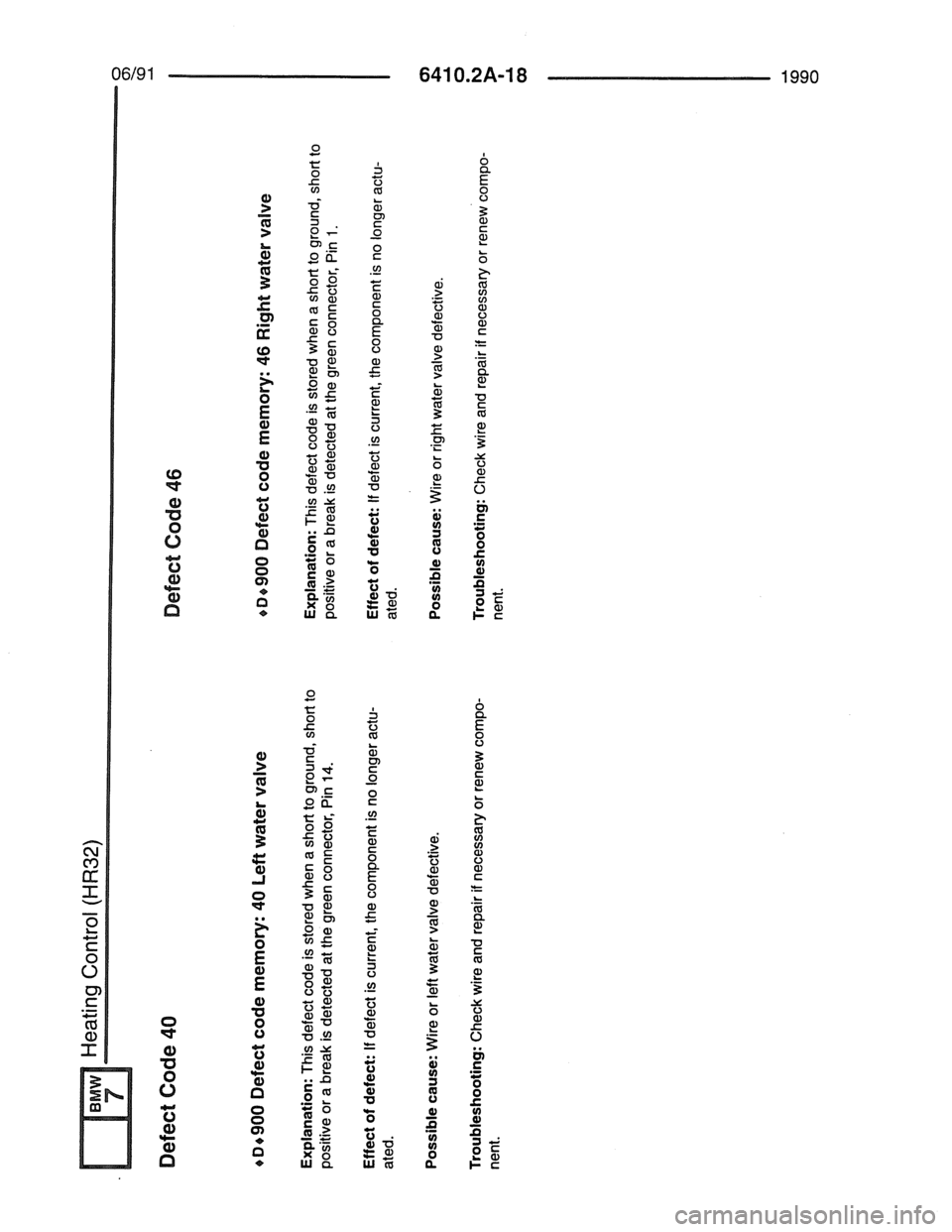 BMW 7 SERIES 1988 E32 Electrical Troubleshooting Manual 