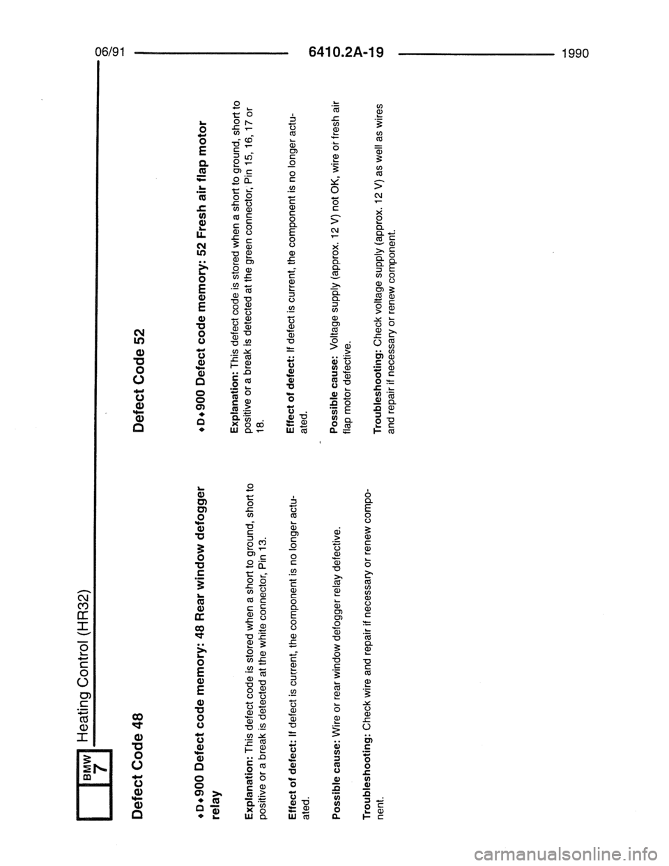 BMW 7 SERIES 1988 E32 Electrical Troubleshooting Manual 