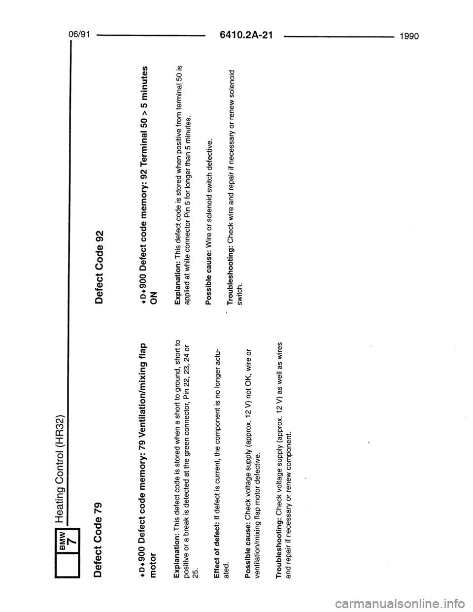 BMW 7 SERIES 1988 E32 Electrical Troubleshooting Manual 