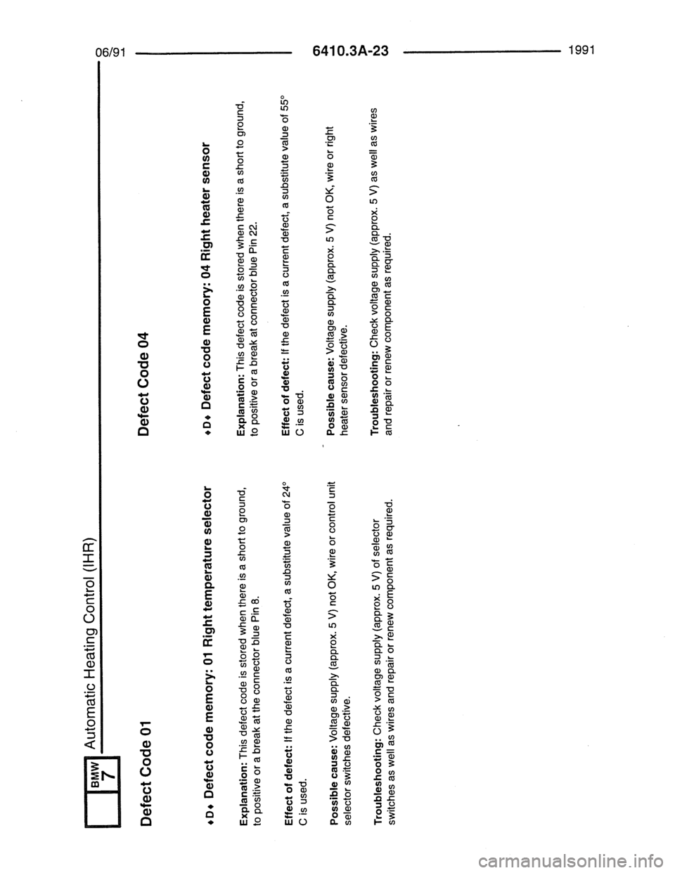 BMW 7 SERIES 1988 E32 Electrical Troubleshooting Manual 