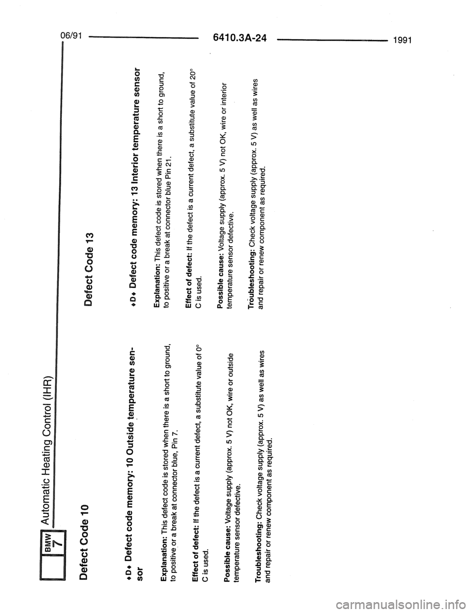 BMW 7 SERIES 1988 E32 Electrical Troubleshooting Manual 