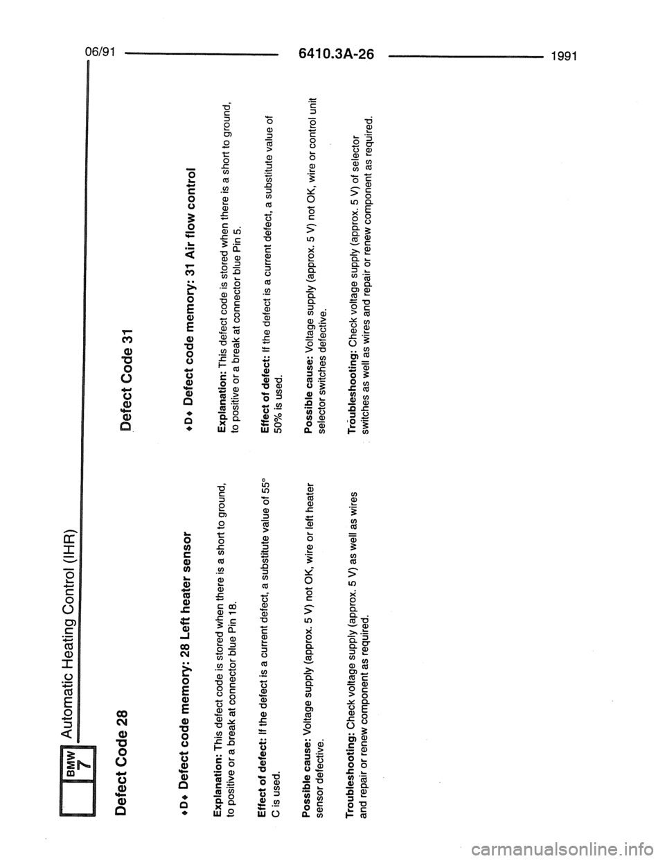 BMW 7 SERIES 1988 E32 Electrical Troubleshooting Manual 