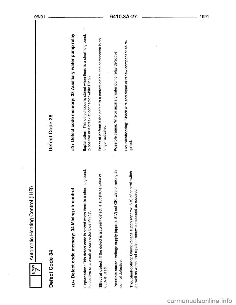 BMW 7 SERIES 1988 E32 Electrical Troubleshooting Manual 