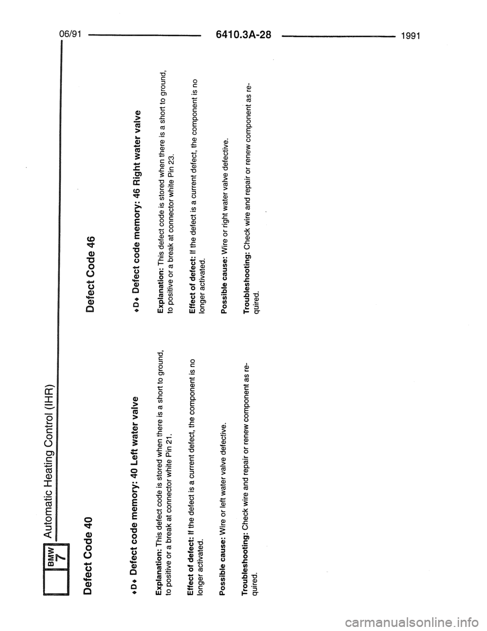 BMW 7 SERIES 1988 E32 Electrical Troubleshooting Manual 