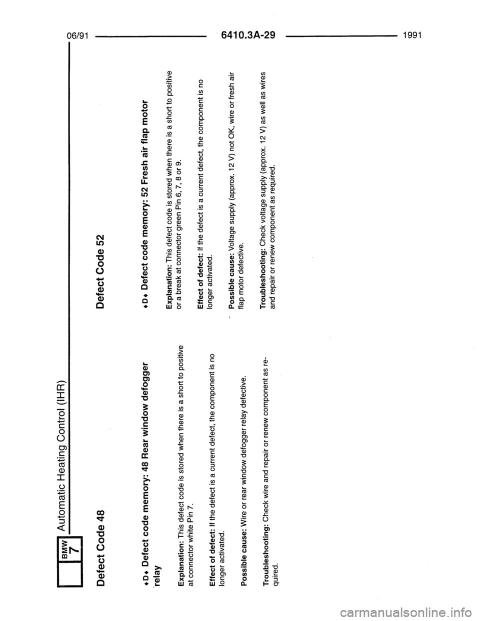 BMW 7 SERIES 1988 E32 Electrical Troubleshooting Manual 