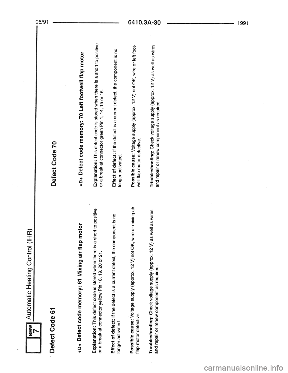 BMW 7 SERIES 1988 E32 Electrical Troubleshooting Manual 