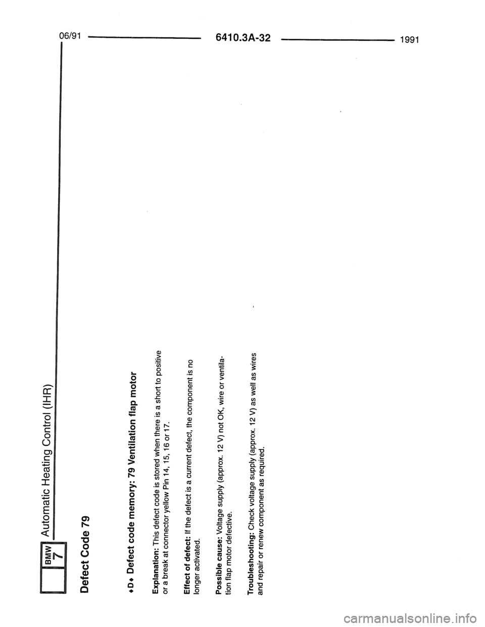 BMW 7 SERIES 1988 E32 Electrical Troubleshooting Manual 